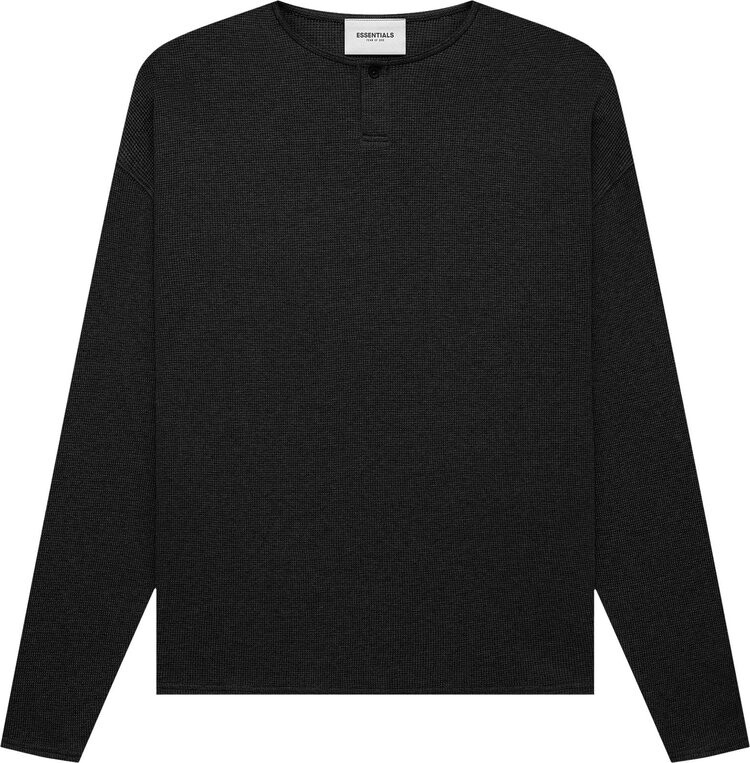 

Лонгслив Fear of God Essentials Thermal Henley Long-Sleeve 'Black', черный