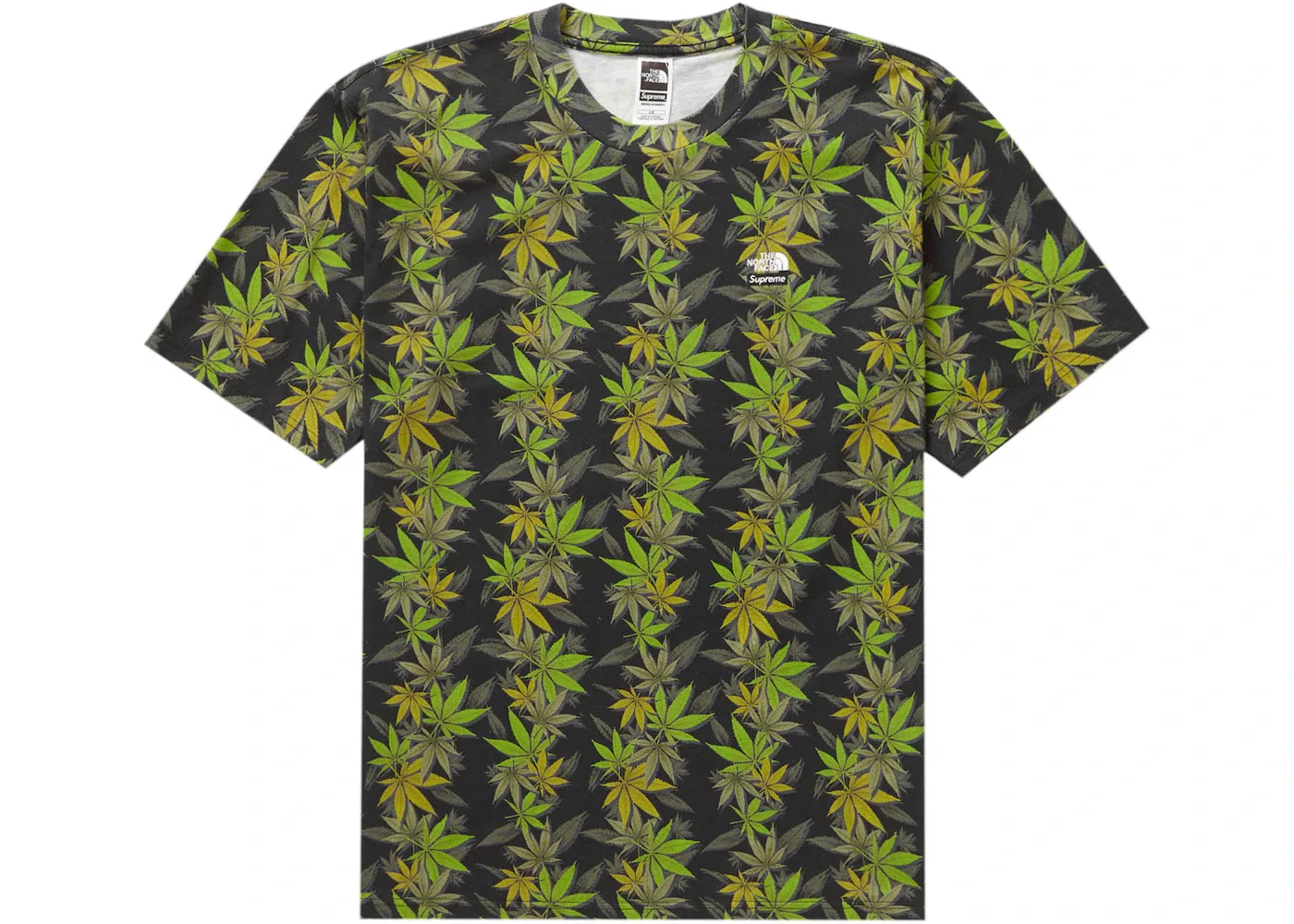 Мужская футболка с принтом Supreme The North Face Leaf, Black