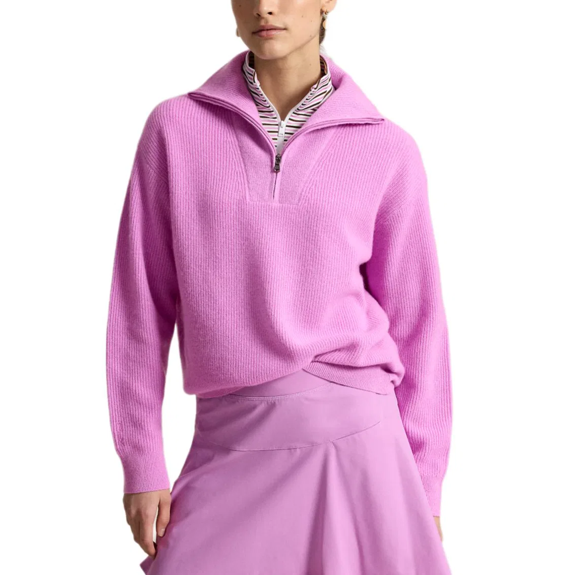 Женский кашемировый свитер с воротником-стойкой Purple Polo Ralph Lauren, Purple — фото 3
