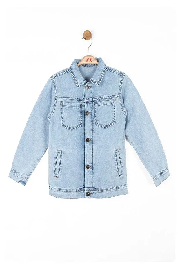 Детский джинсовое пиджак для девочек Limi boy soft texture denim jacket Nk Kids, Blue — фото 2
