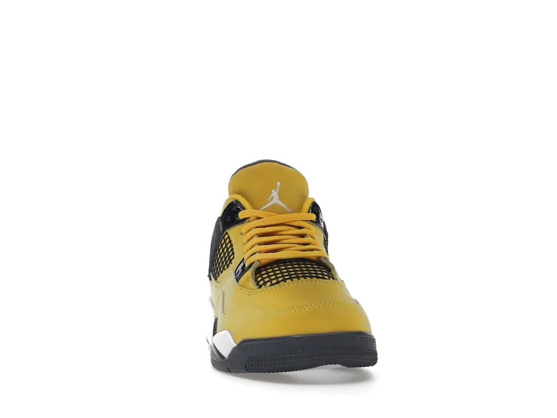 Детские кроссовки Lifestyle с верхом из нубука и сетки Jordan 4 Retro, Tour Yellow/White-Dark Blue Grey — фото 2