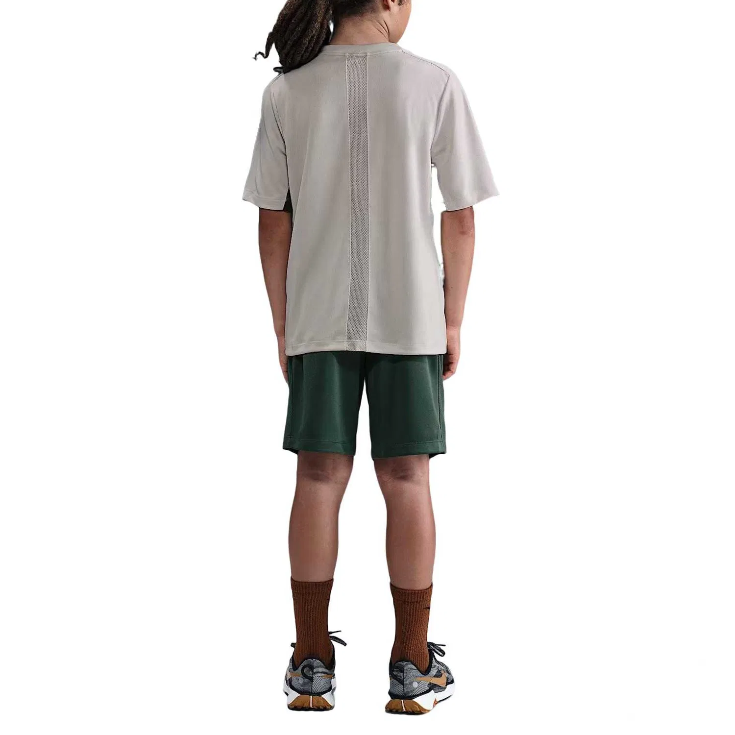 Детская футболка с коротким рукавом Dri-FIT Multi Nike, Light Ore Brown/Fir — фото 4