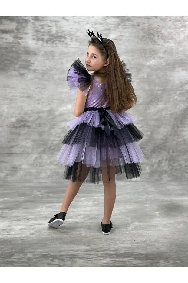 Детское платье для девочек из фатина с принтом Kuromi themed Sy Store, Lilac — фото 4