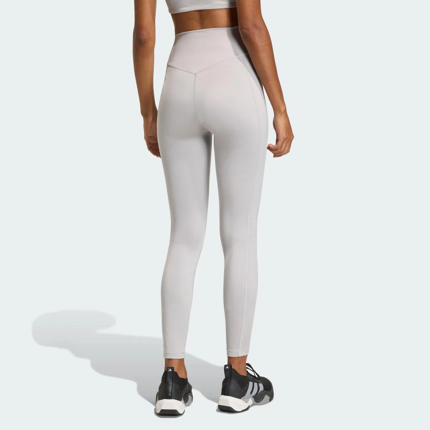 Женские леггинсы с высоким поясом Optime Essentials Workout Shine 7/8, Adidas, Flussgrau — фото 3