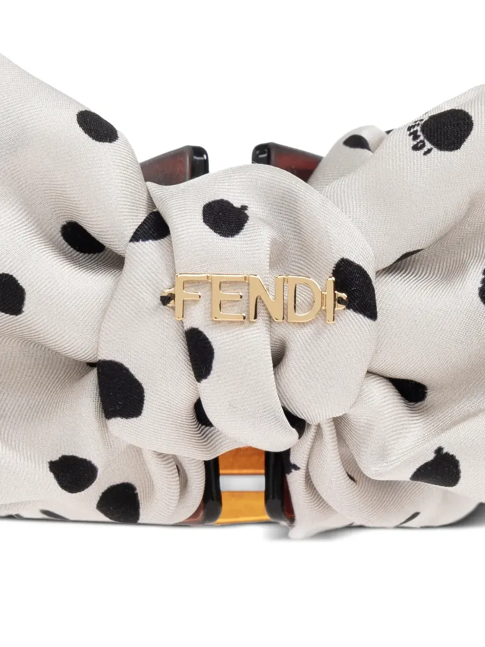 Заколка для волос в горох Fendi, бежевый — фото 3