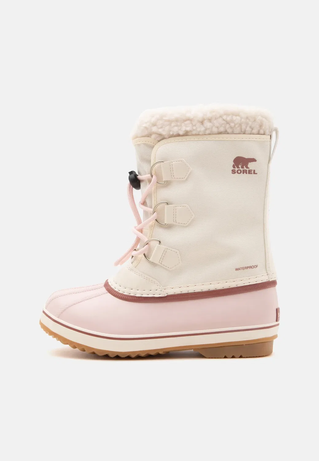 Детские ботинки унисекс на шнуровке для подростков Sorel, Snow/Pink Salt