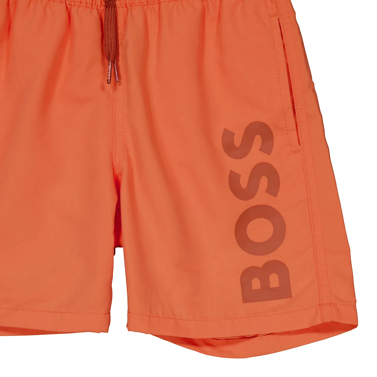 Плавки с принтом Kids Vertical Logo Swim Shorts Hugo Boss, Bright Red — фото 2