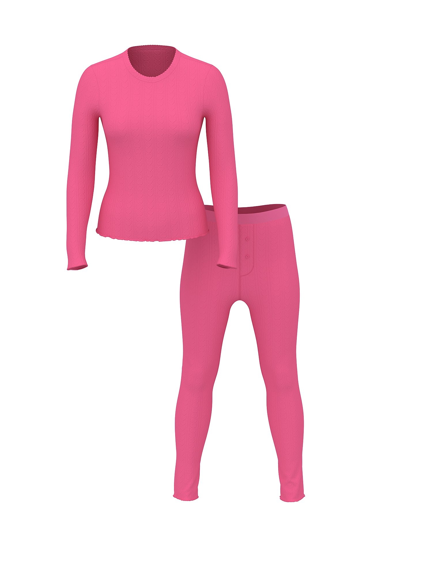 

Пижама Victoria's Secret Heart Pointelle Long, розовый