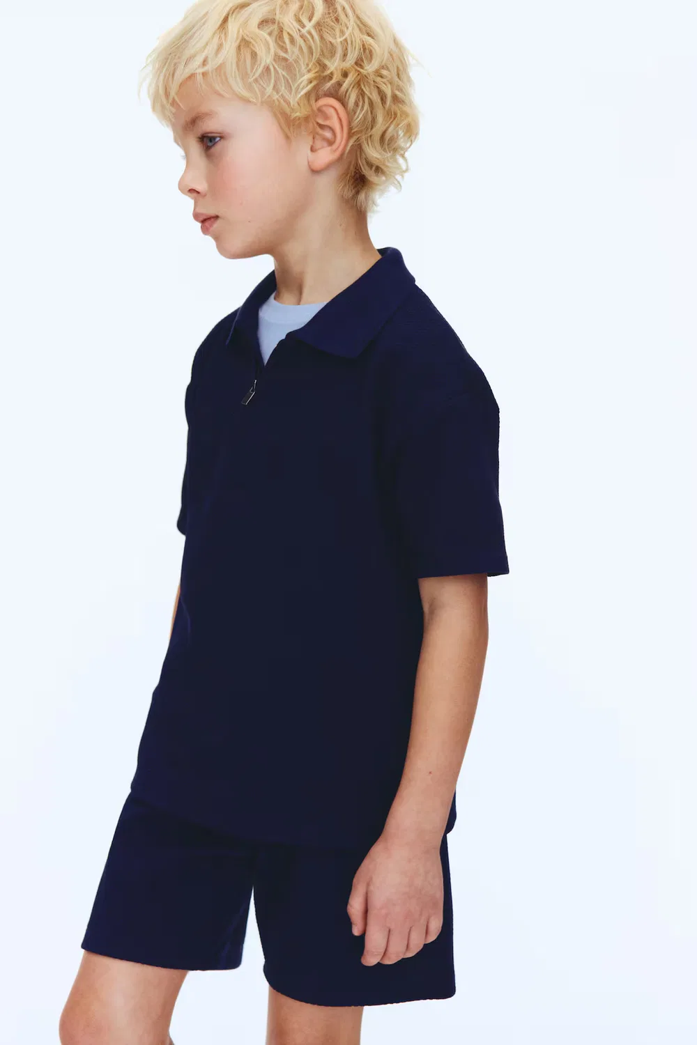 Комплект из двух предметов, изготовленный из фактурного трикотажа H&M, Marineblau — фото 3