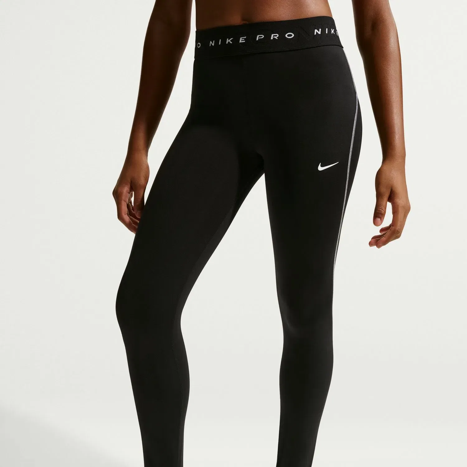 Детские леггинсы для девочек с принтом Malla de niña Pro Nike, Negro