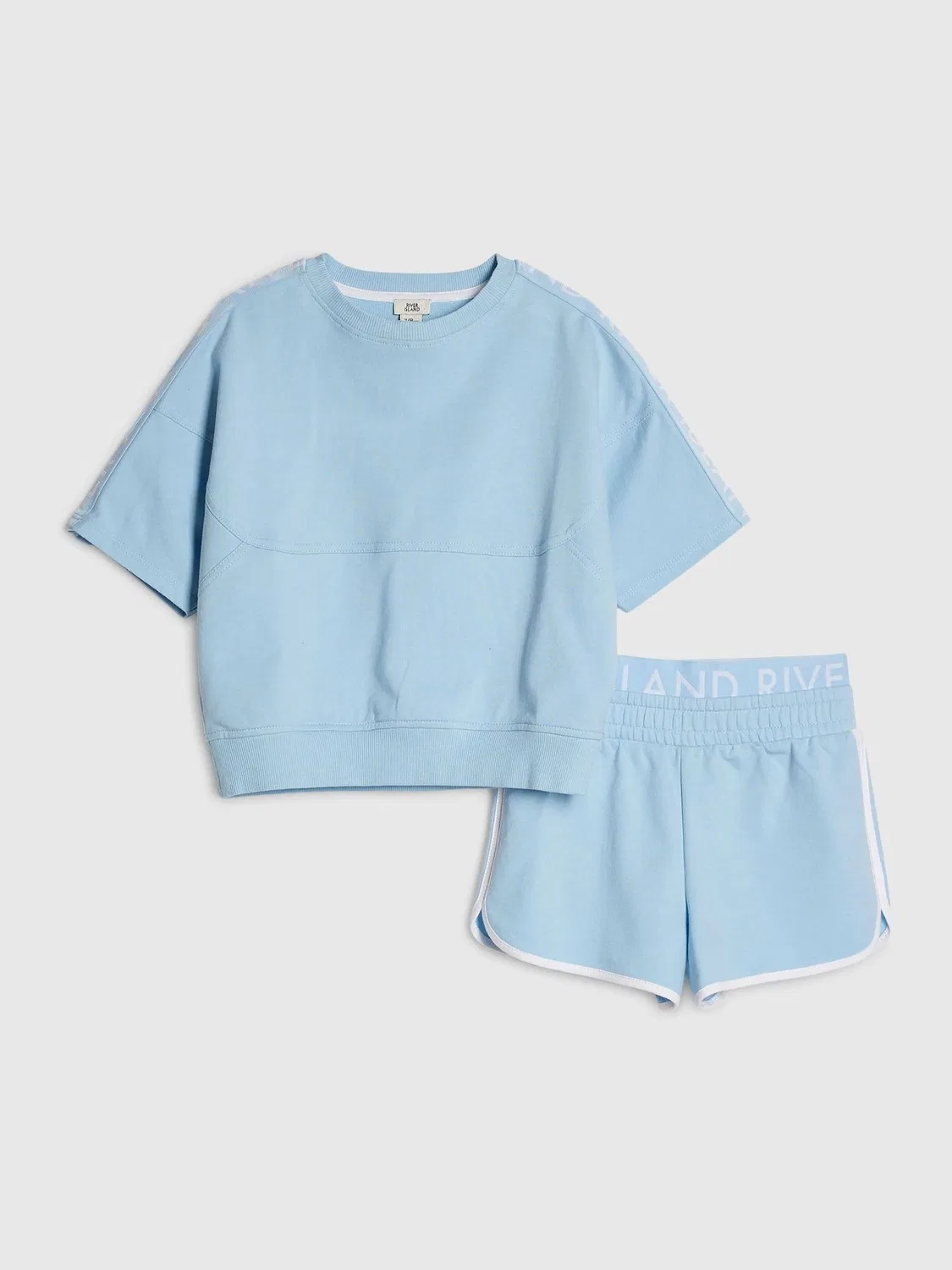 Комплект из футболки и шорт, логотип River Island, синий