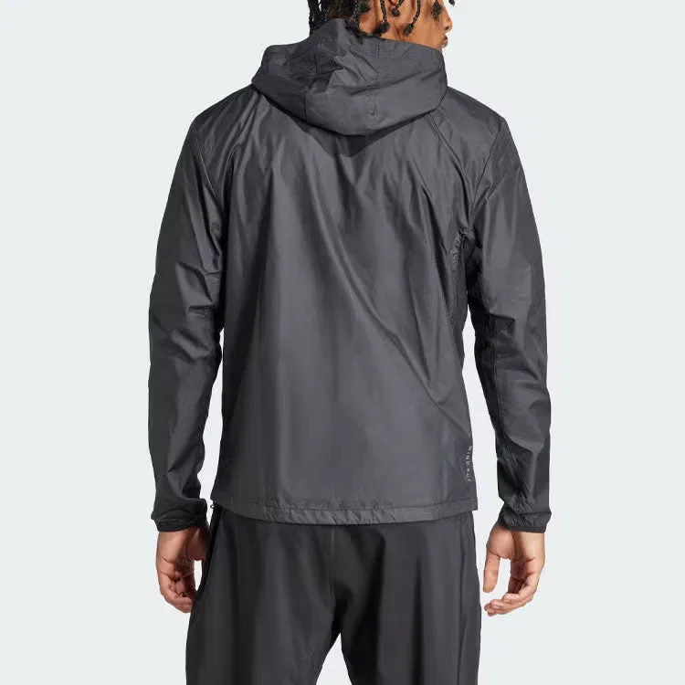 Куртка беговая с длинным рукавом Own the Run Adidas, черная — фото 4