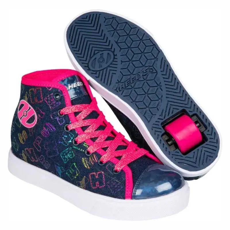 Детские кроссовки с роликами Veloz Heelys, Schwarz Bunt Rosa