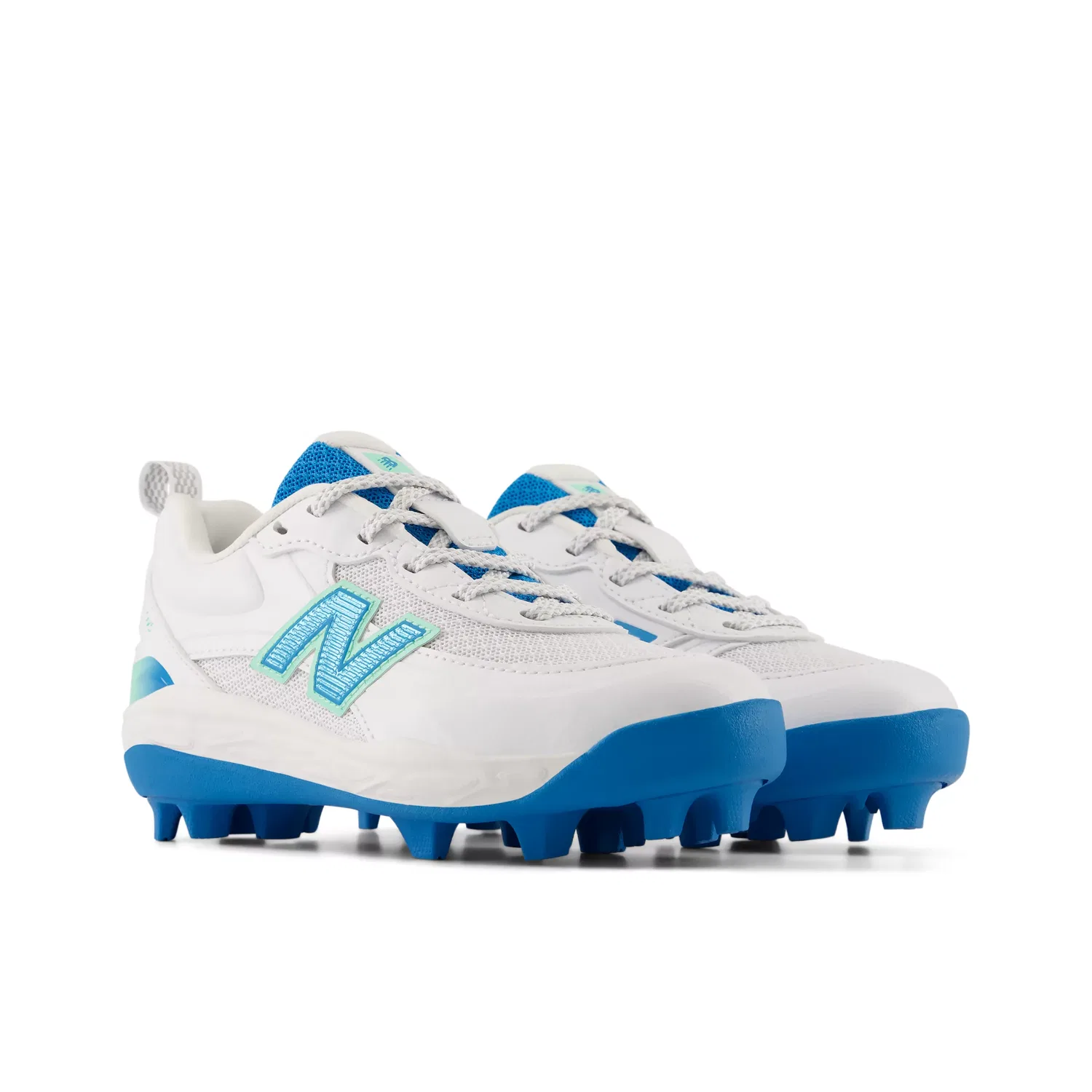 Детские бутсы для софтбола с шипами Velo v5 Rubber Molded New Balance, White with altitude — фото 2