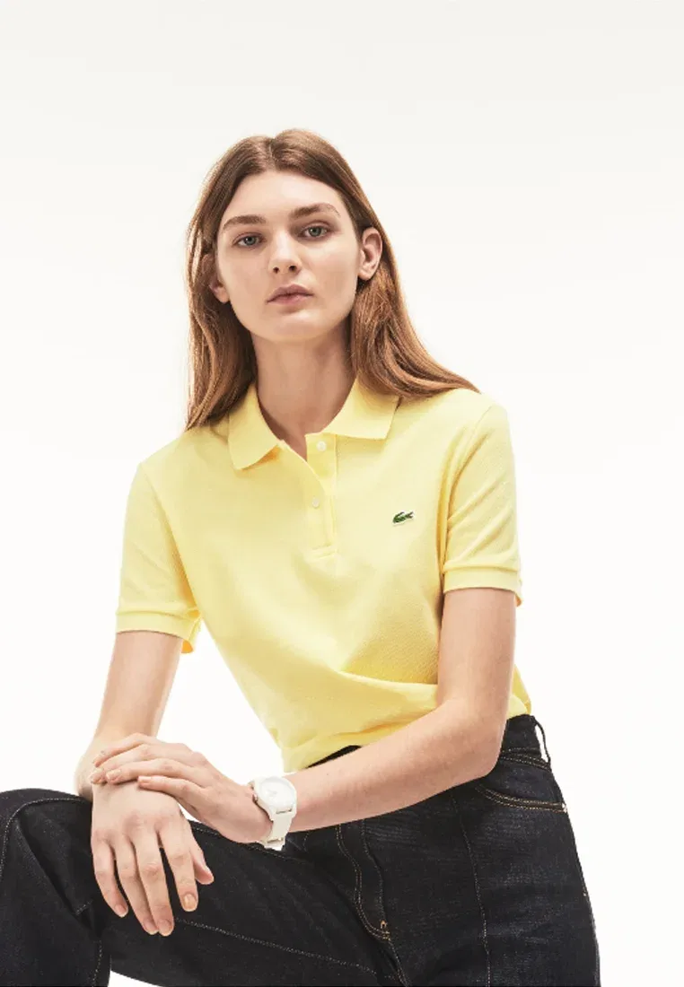 Рубашка поло Lacoste Jaune, однотонная, желтая