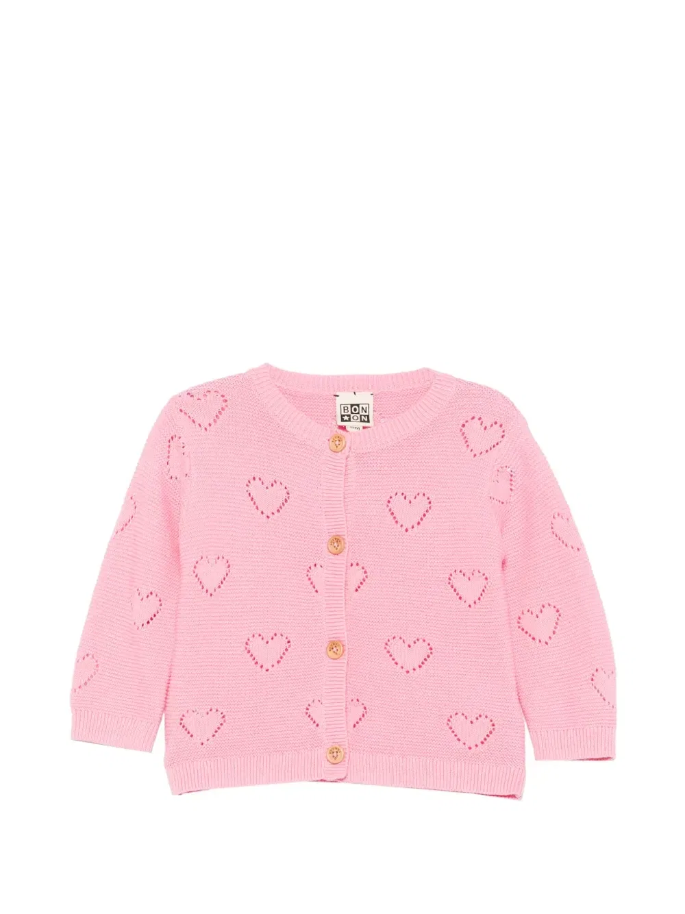 Кардиган с мивом сердца Bonton, розовый