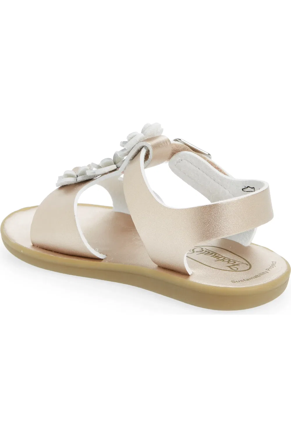 Детские сандалии водонепроницаемые с цветами Jasmine Footmates, Rose Gold Micro — фото 2