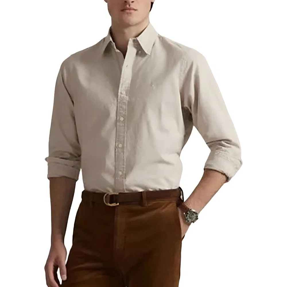 Мужская рубашка Классическая версия Polo Ralph Lauren, Ecru — фото 3