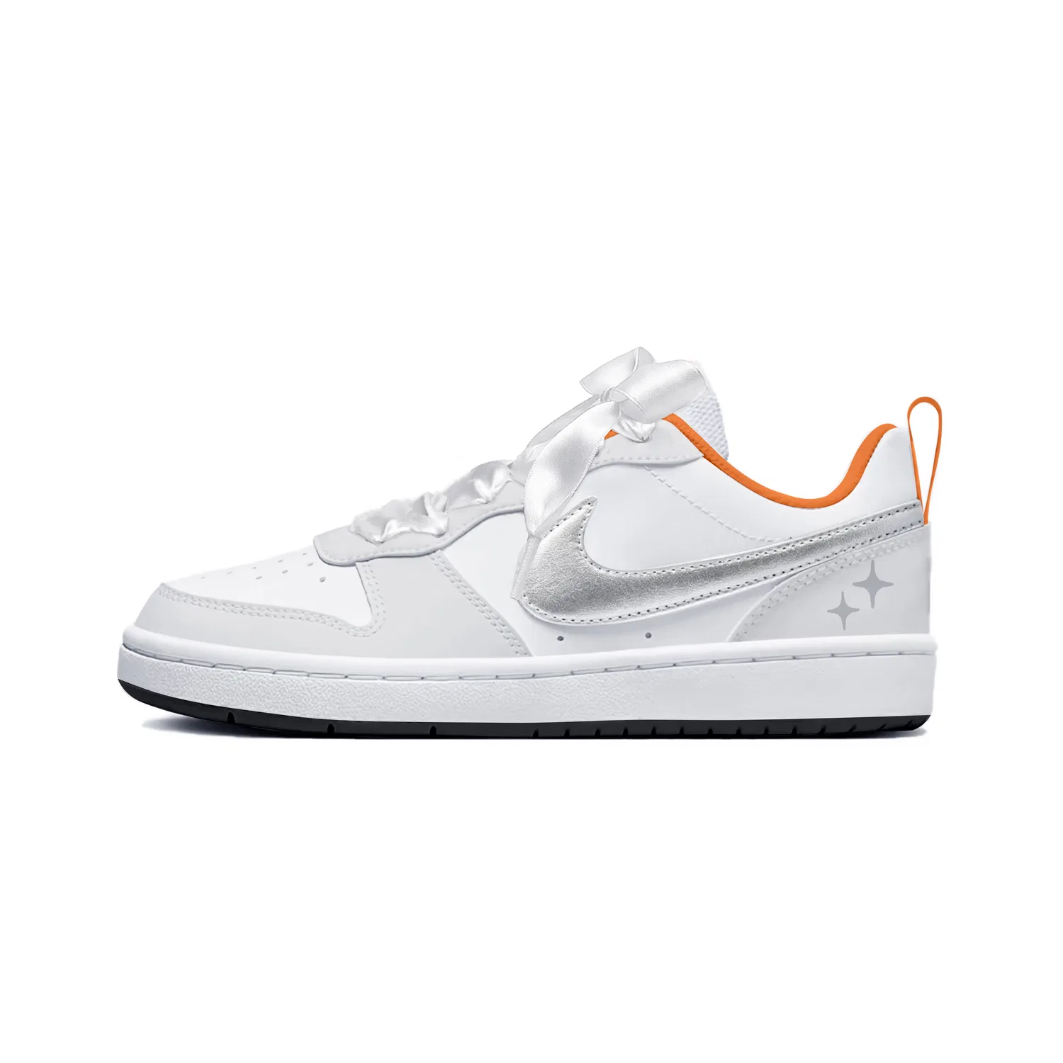 Детские кроссовки для скейтбординга с блестками Nike Court Borough 2, Silver