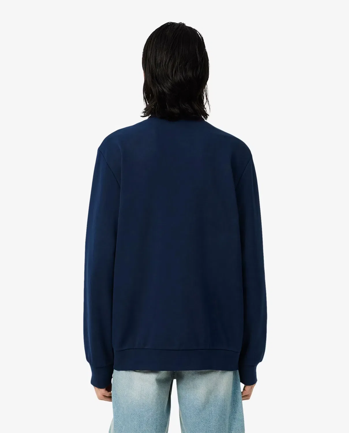 Худи без капюшона Lacoste Cotton Fleece на молнии, мужская, Azul Marino — фото 2