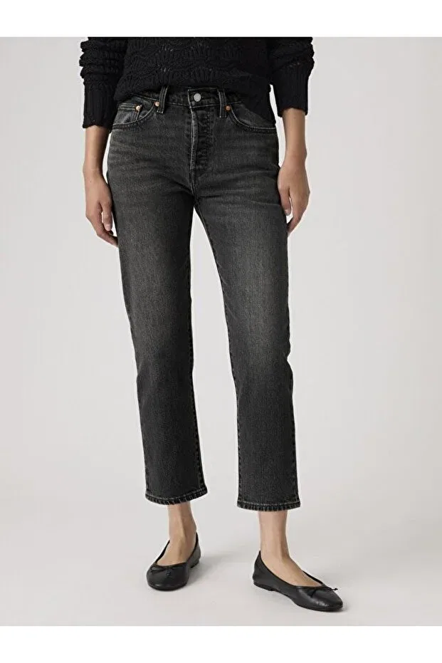 Женские джинсы-кроп из хлопка Levi'S, Black — фото 4
