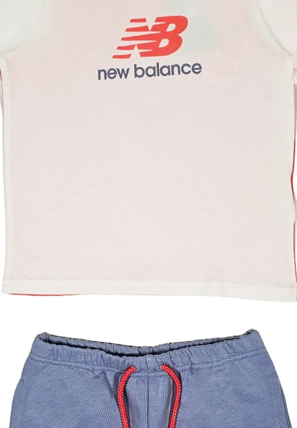 Комплект из футболки и брюк с принтом New Balance, Bianco Corallo Celeste, белый — фото 3