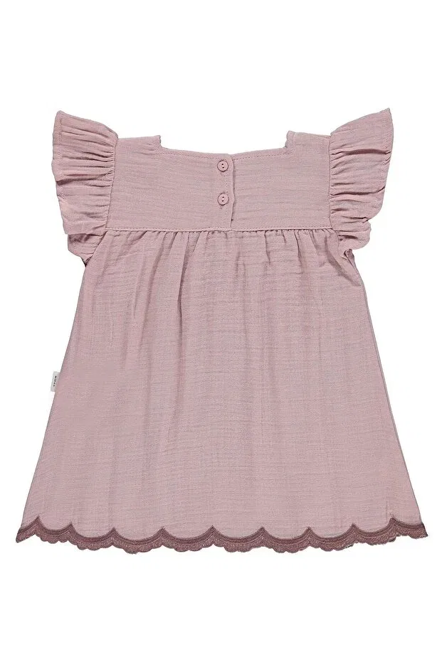 Детское платье для девочек с вышивкой Palm tree embroidered Civil Baby, Powder Pink — фото 2