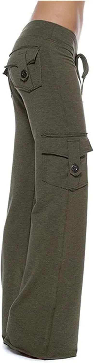 

Женские карго штаны с высокой посадкой и карманами