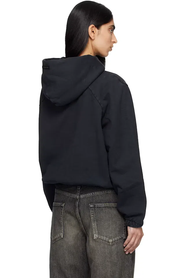 Черное флисовое худи Sunfaded Classic Half Raglan Fear Of God — фото 3