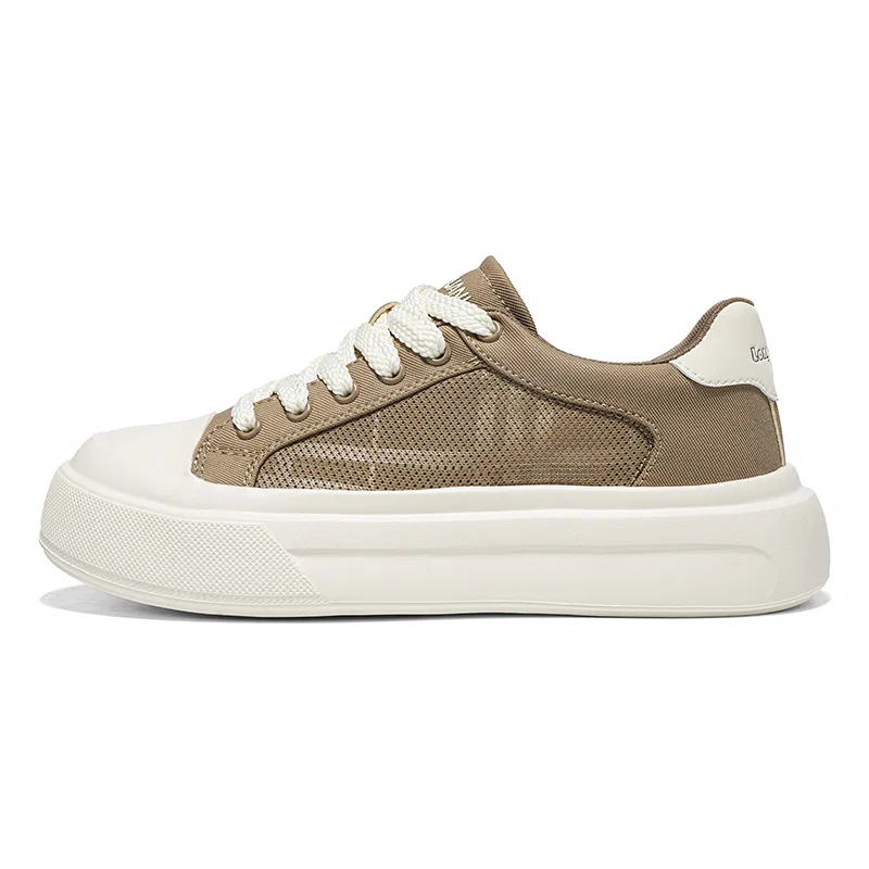 Детские кеды для скейтбординга с закрытым носком VENICEW, White Khaki