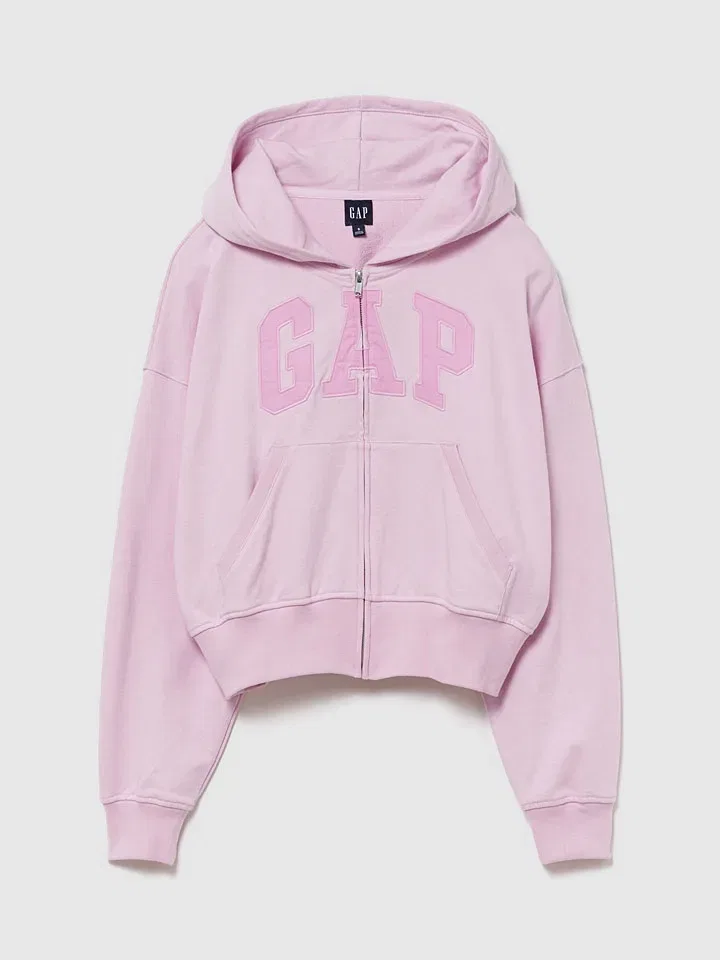 Женская свободная оверсайз толстовка на молнии GAP, Pink