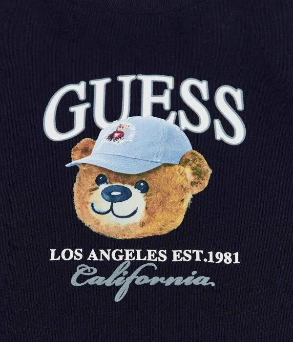 Детская футболка с круглым вырезом Guess, Blu Marino — фото 4