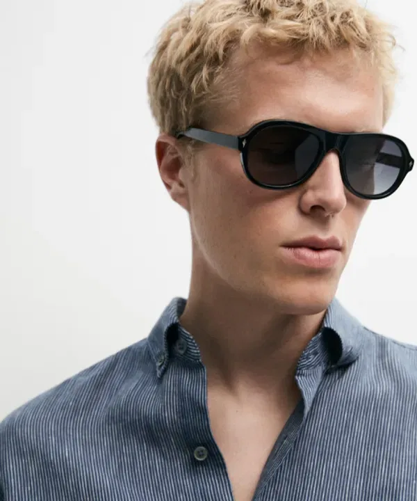 Рубашка из 100% льна с мелкой полоской, Regular Fit, Massimo Dutti — фото 4