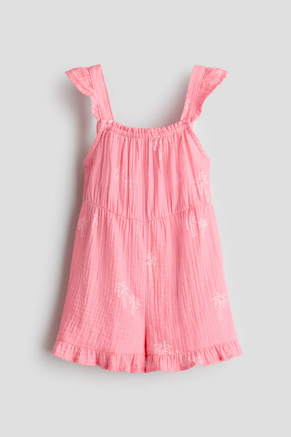 Комбинезон из хлопчатобумажной муслиновой ткани H&M, Rosa/Palmen