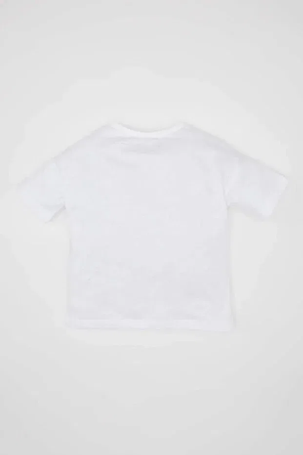 Детская футболка для девочек с принтом Defacto, White-Wt34 — фото 4