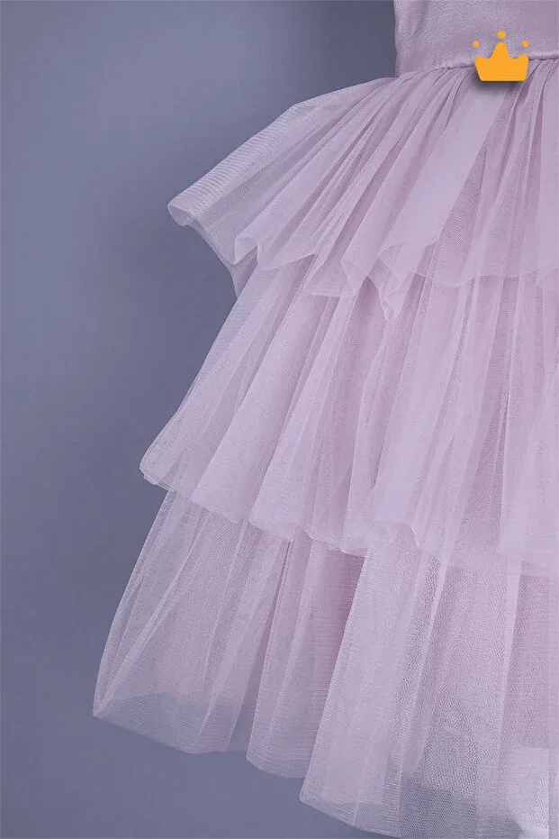 Детское платье для девочек с длинным рукавом 4-8 years old pearl crown layered tulle skirt baby girl children's evening dress dress holiday wedding dress lilac 6572 Generic Brands, Lilac — фото 4