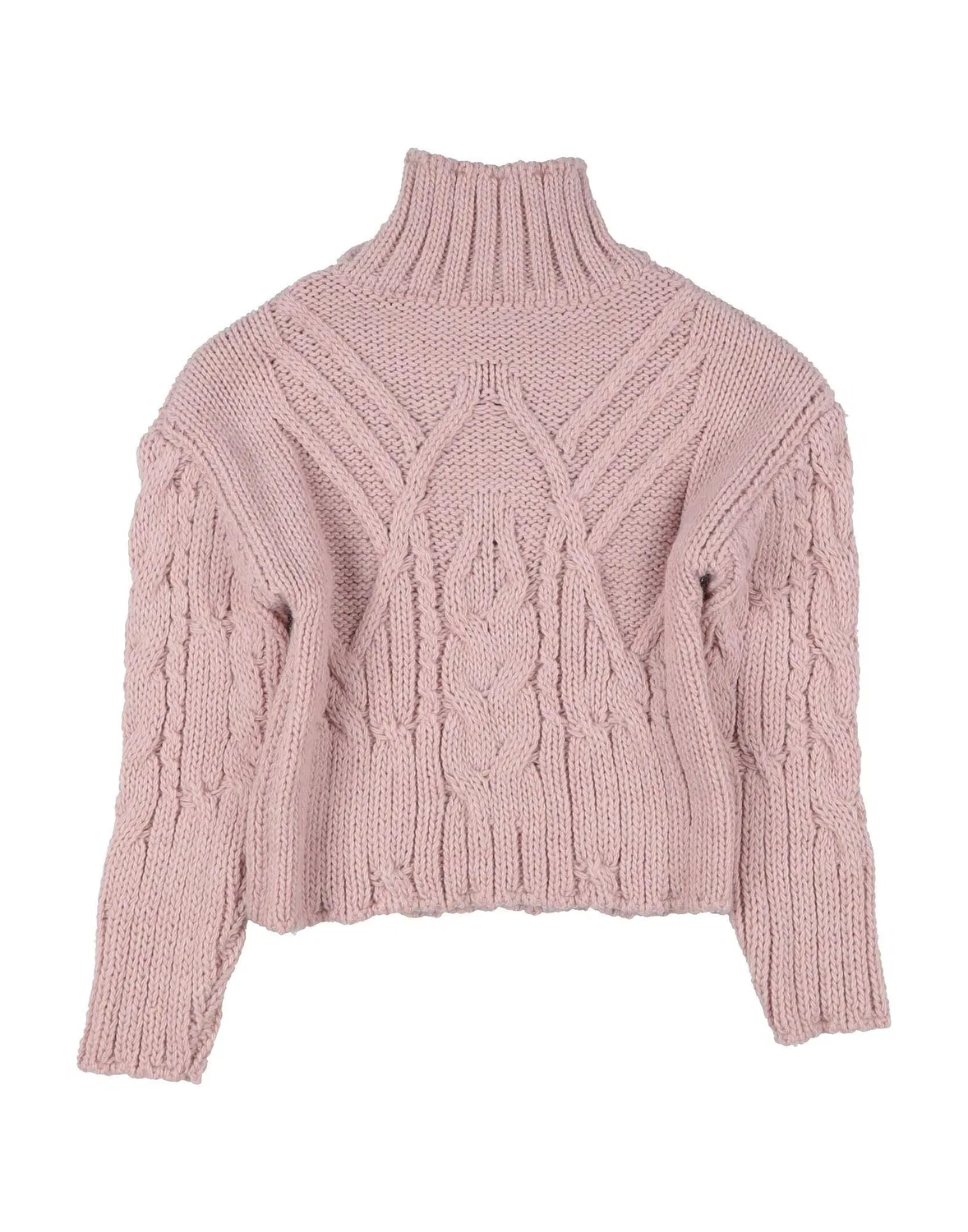 Детский свитер с косами для девочек Hinnominate, Light Pink — фото 2