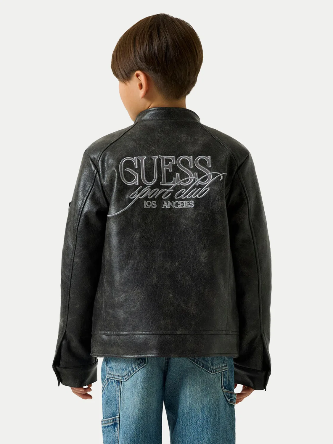 Куртка из искусственной кожи стандартного кроя для мальчика Guess, черный — фото 3