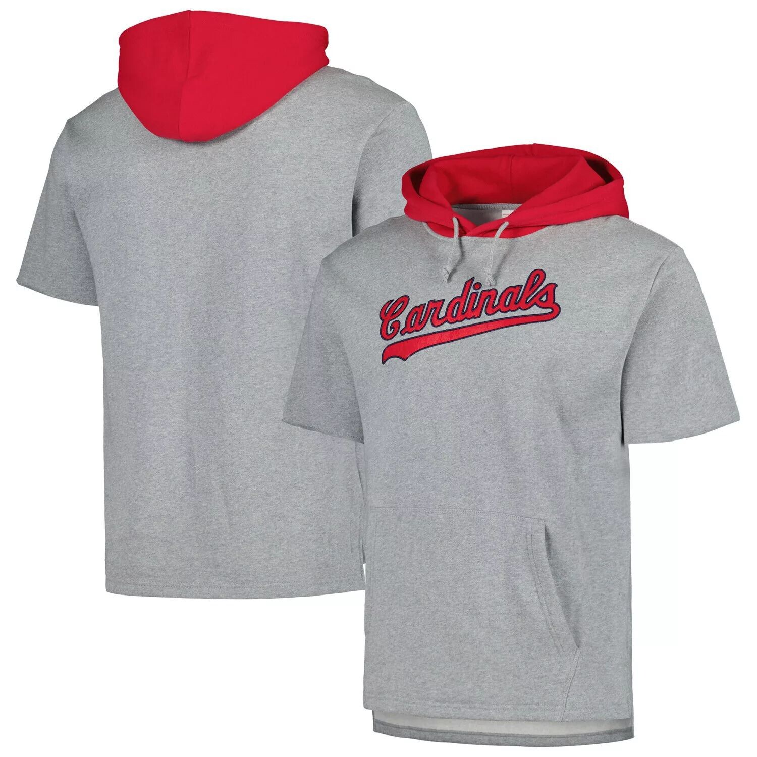 

Мужская толстовка с короткими рукавами и короткими рукавами Mitchell & Ness Heather Grey St. Louis Cardinals Postgame