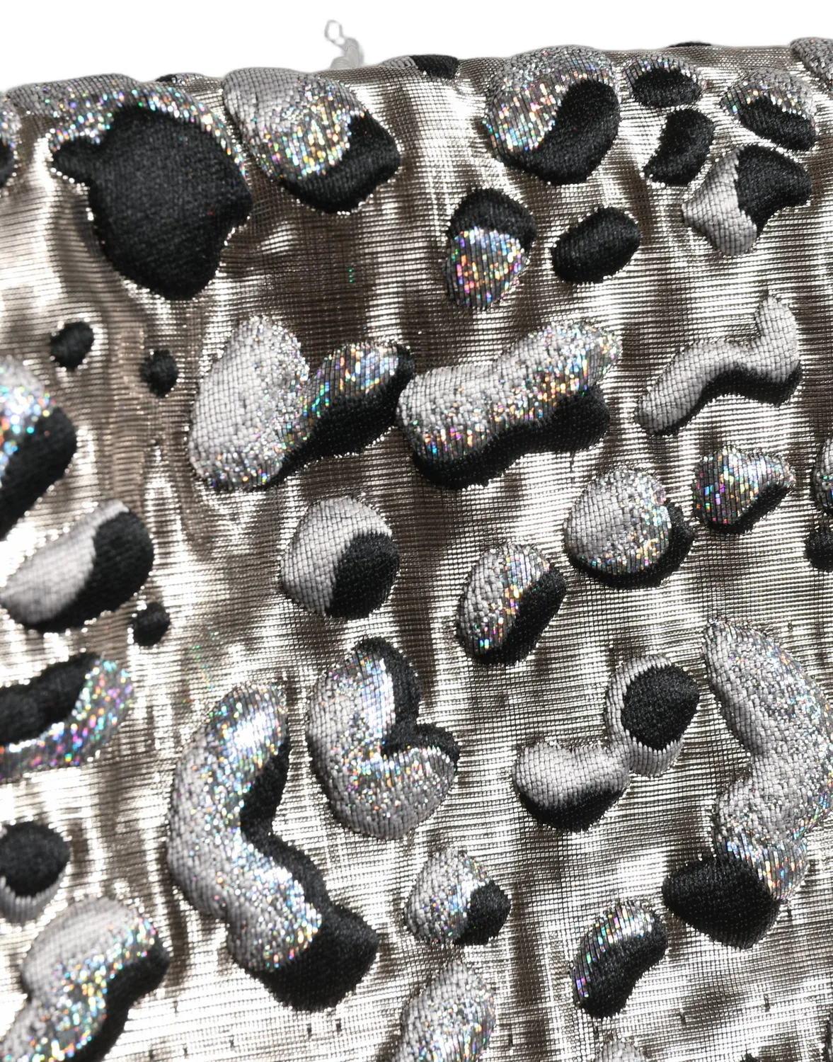 Женская мини-юбка с леопардовым жаккардовым принтом Mid Waist A-line Mini Dolce & Gabbana, Silver
