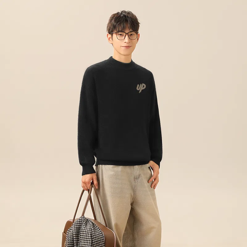 Детский свитер оверсайз Sheep Cashmere All-in-One Cashmere MINISO, Burgundy (B Up Chest Logo) — фото 4
