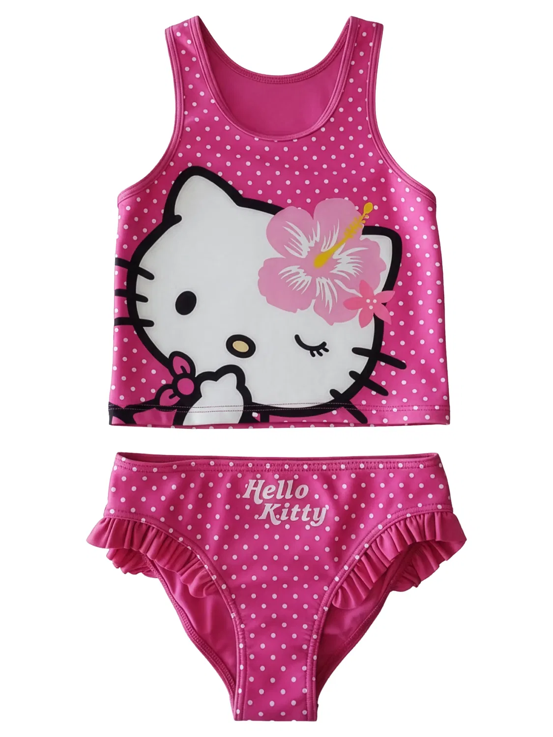Купальник танкини с рюшами Hello Kitty, розовый