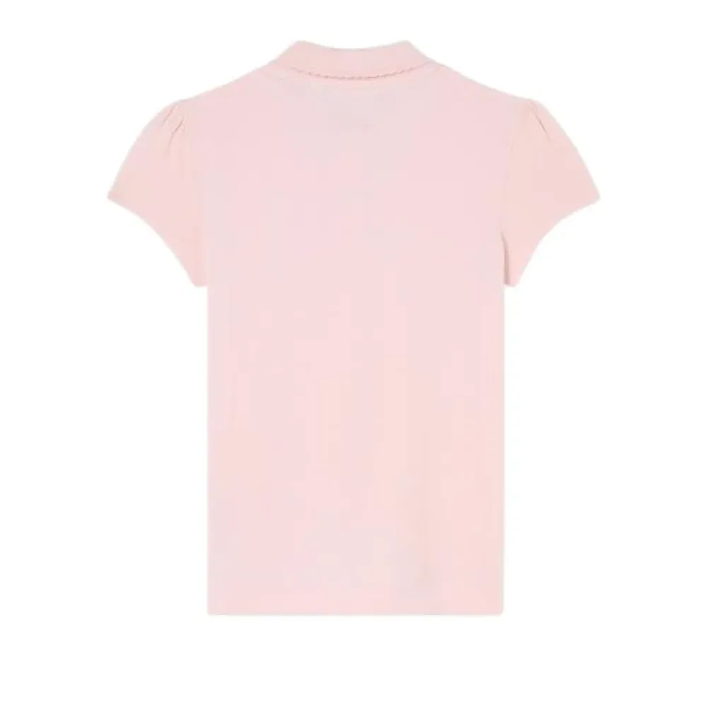 Детское поло для девочек с коротким рукавом Lacoste kids, Pink — фото 4