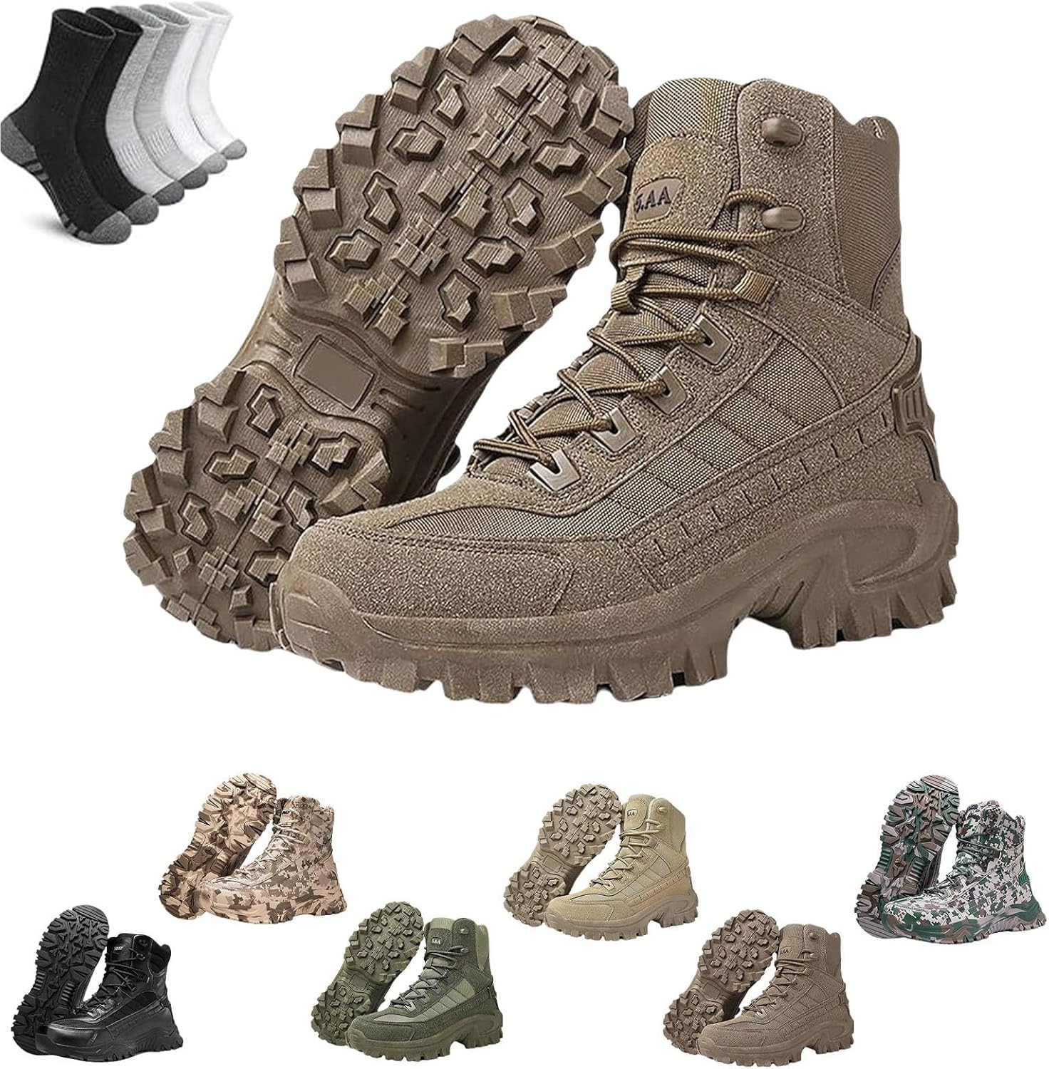 

Мужские ортопедические ботинки с защитой от проколов, водонепроницаемые, противоушибочные, походные, износостойкие и долговечные Generic, коричневый