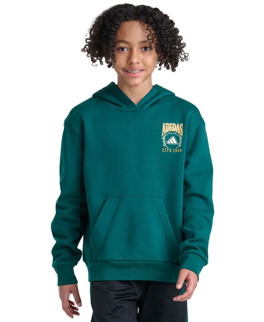 Худи с длинным рукавом и принтом adidas, Collegiate Green