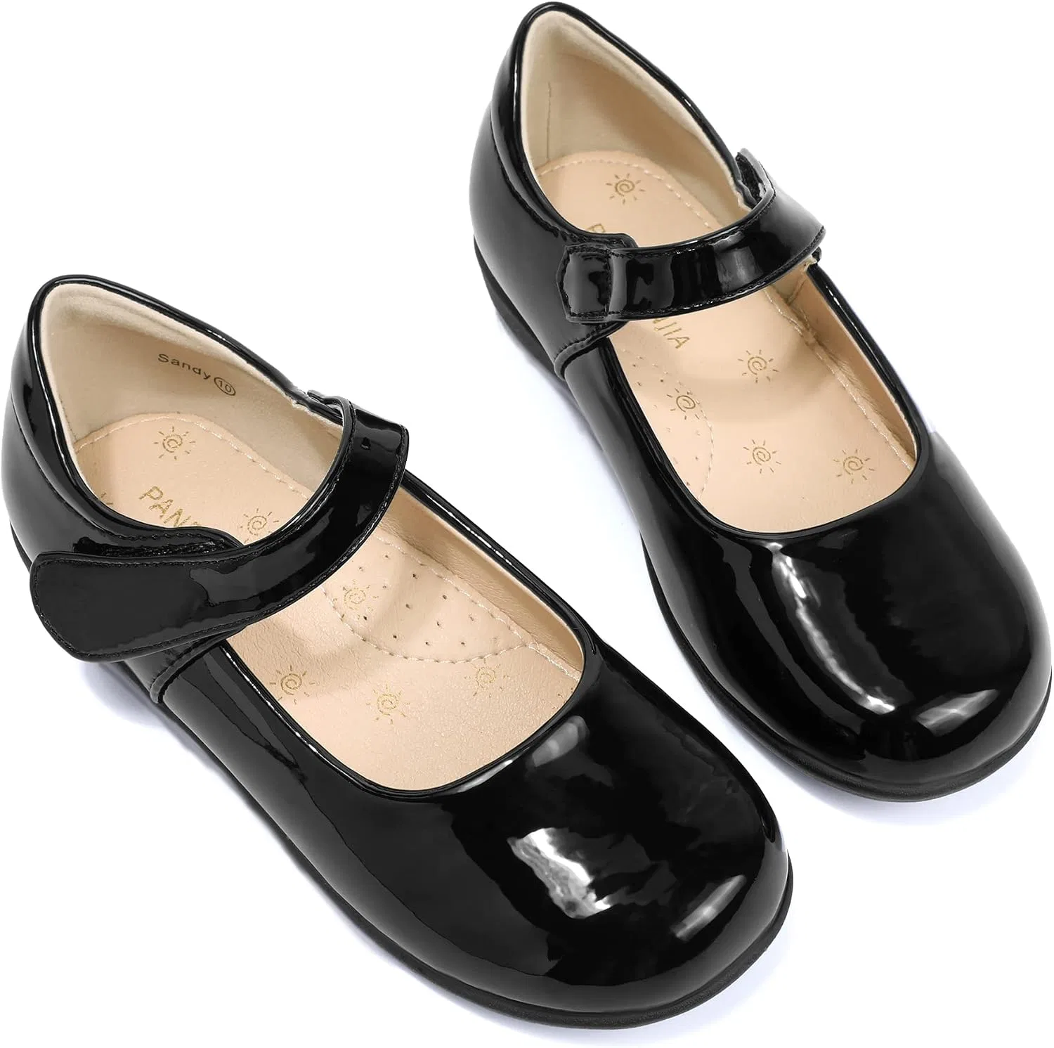 Детские туфли Мэри Джейн для девочек PANDANINJIA, Black Patent — фото 2