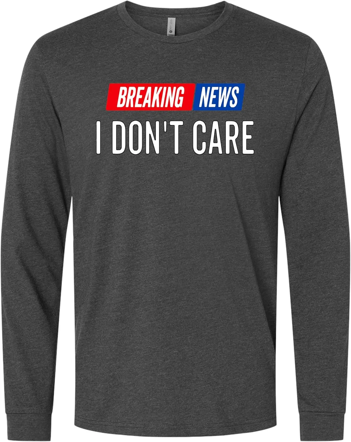 Футболка с принтом Breaking News I Don't Care, Charcoal