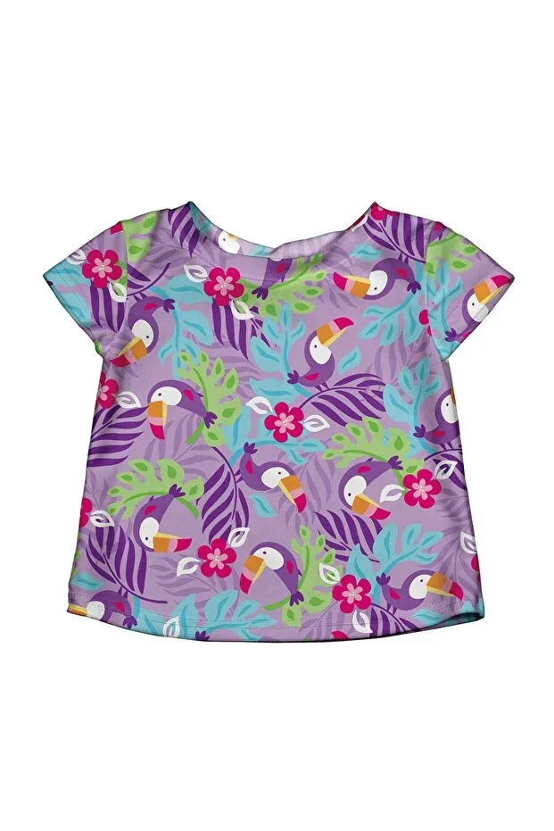 Детская футболка для девочек с коротким рукавом Iplay, Lavender Toucan