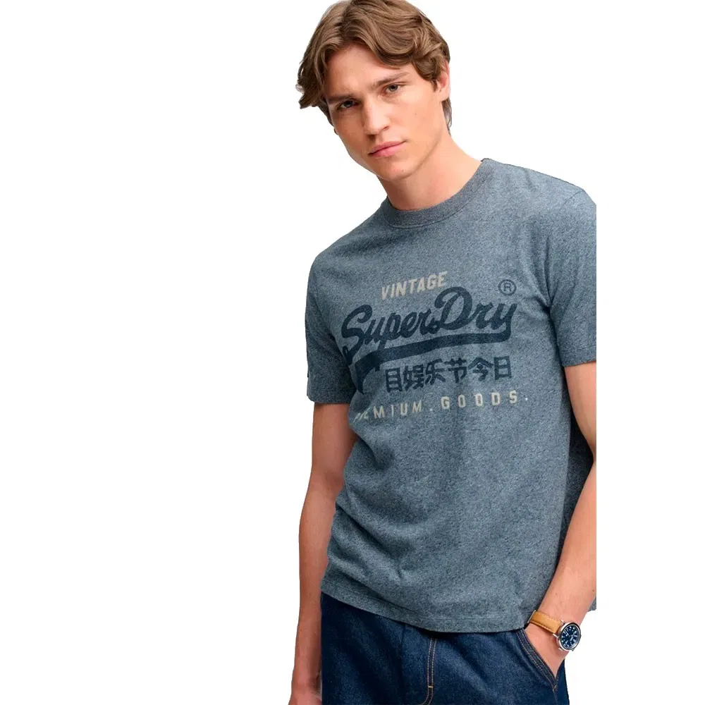 Мужская футболка с принтом Vintage Logo Heritage Superdry, Blue