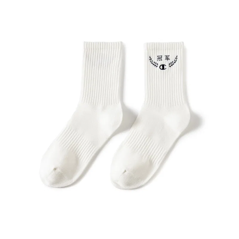 Детские носки с принтом Champion, Milk White/Junke Blue